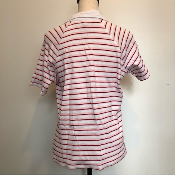 Faded, glory, striped red, and white collared shirt sleeve shirt SZ L EUC cotton - Picture 4 of 6